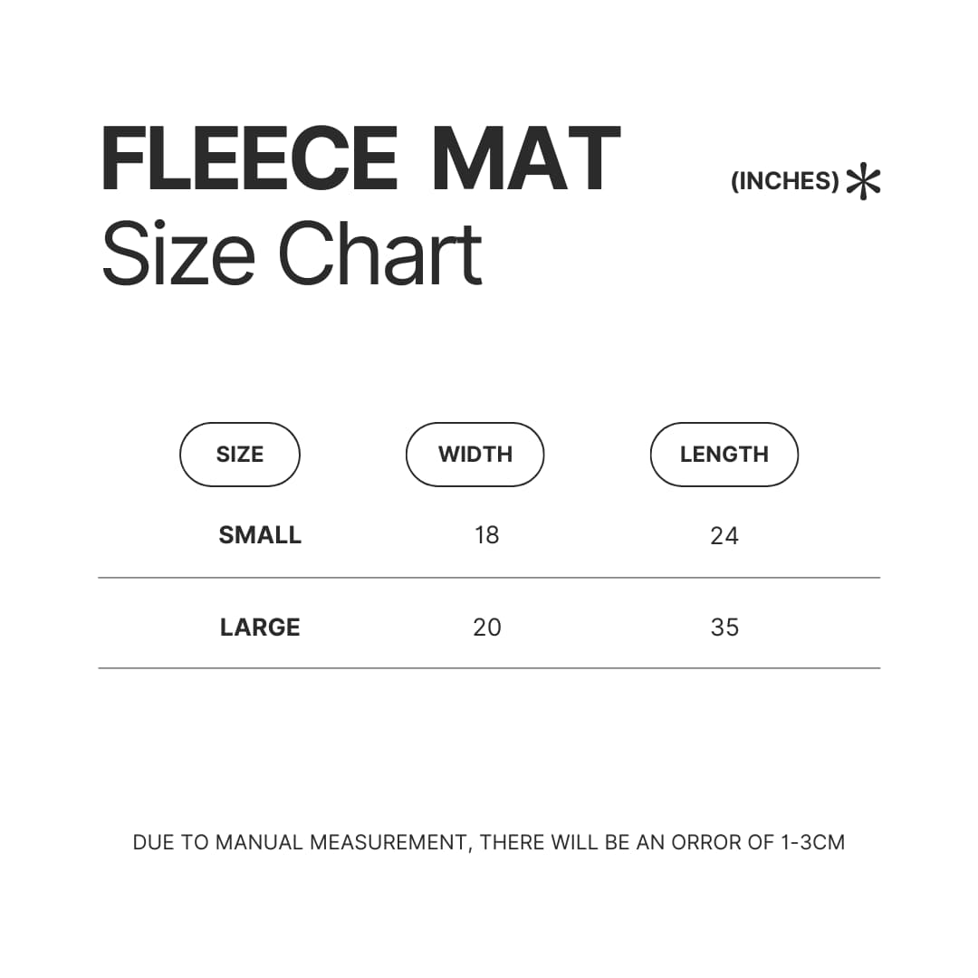 Fleece Mat Size Chart - Oshi No Ko Shop