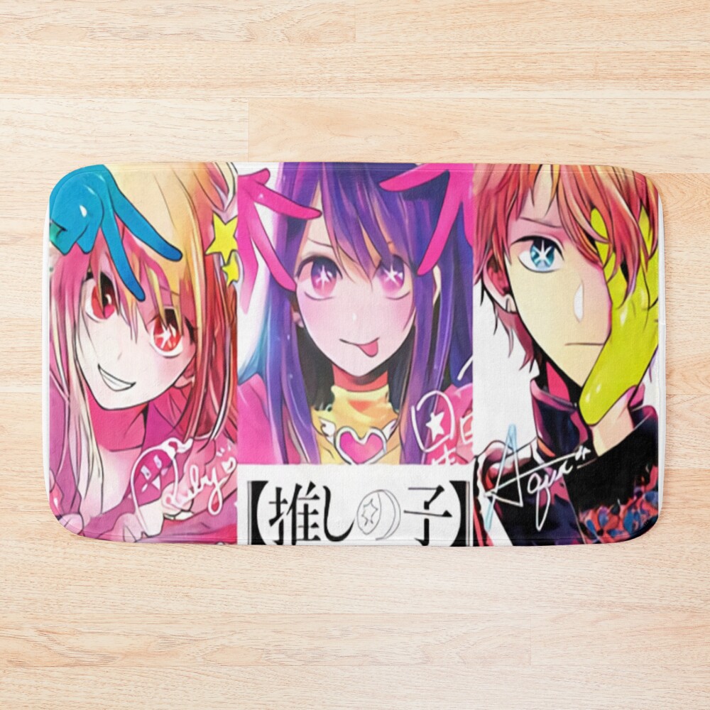 Oshi No Ko Poster Ai Ruby Aquamarine Hoshino Bath Mat