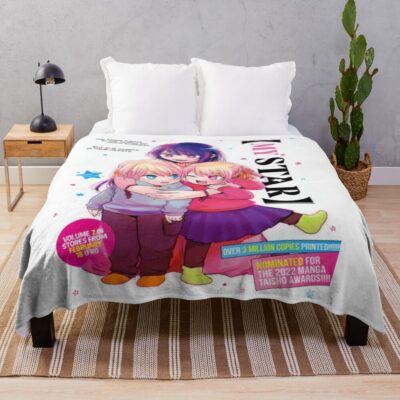 Oshi No Ko Anime Ai With Chilren Throw Blanket