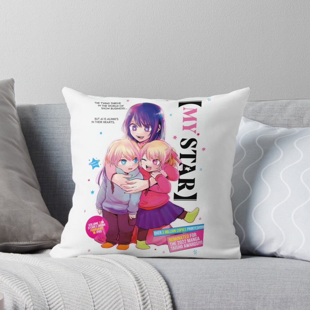 Oshi No Ko Anime Ai With Chilren Throw Pillow