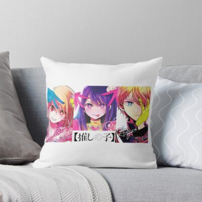Oshi No Ko Poster Ai Ruby Aquamarine Hoshino Throw Pillow