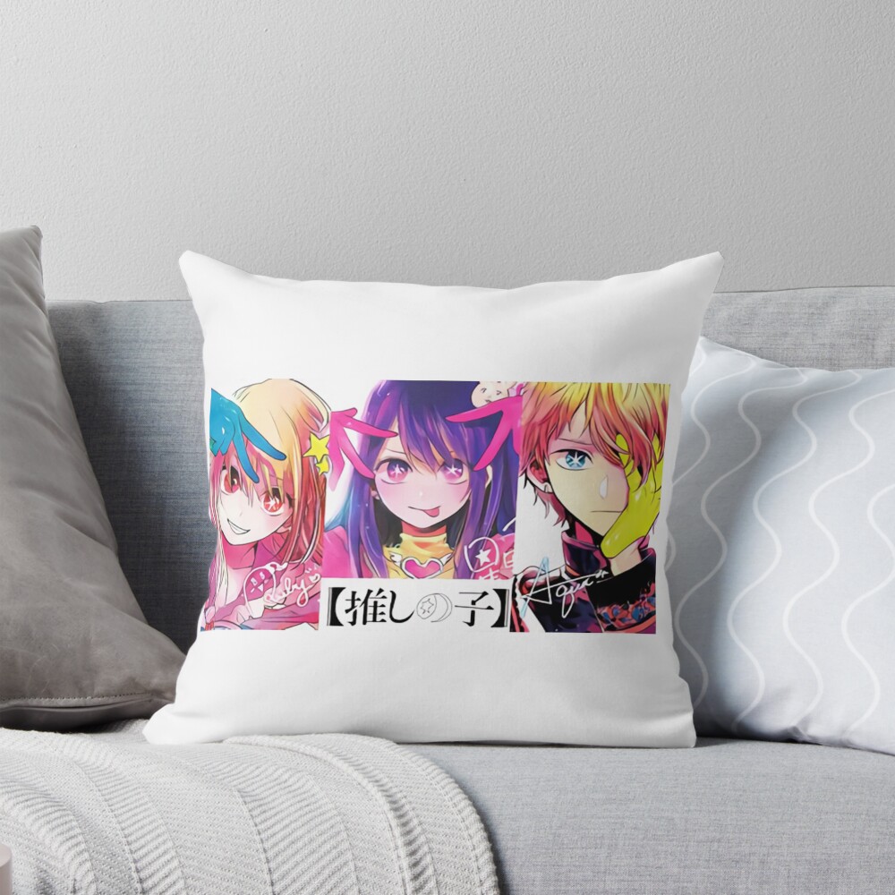 Oshi No Ko Poster Ai Ruby Aquamarine Hoshino Throw Pillow